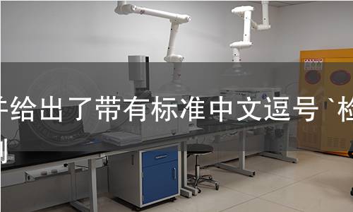 并给出了带有标准中文逗号 `检测